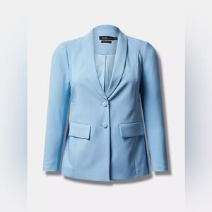 Torrid Soho Studio Refined Crepe Blazer in Baby Blue Women’s Size 2XL